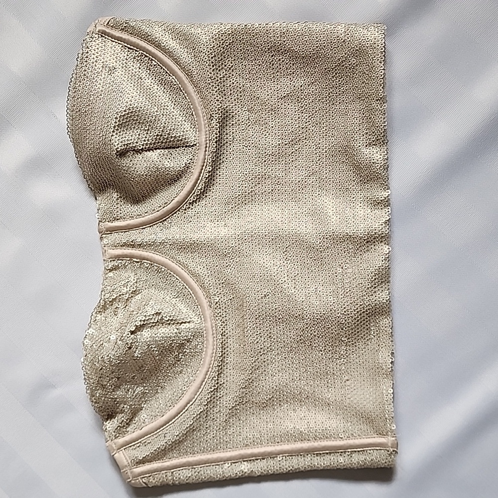 Zara Beige Strapless Top